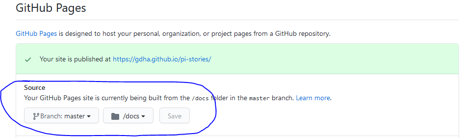 github pages settings